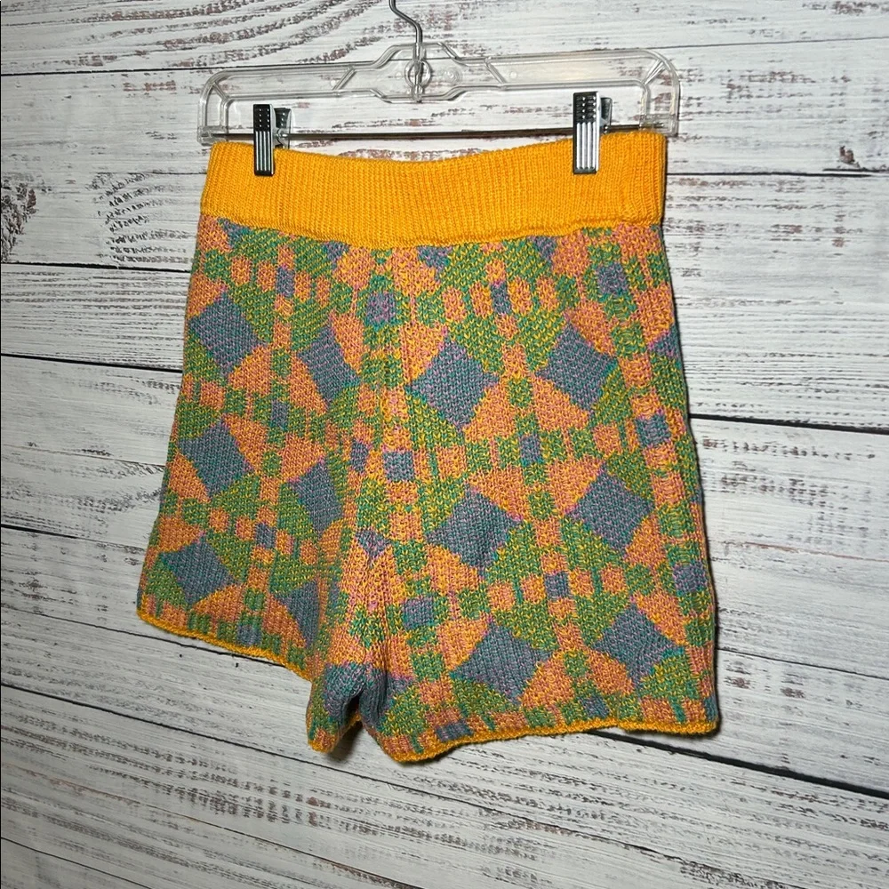 Free People Beach Malibu Pattern Knit Colorful Geometric Women Shorts Small - Picture 11 of 13